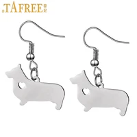 tafree super cute corgi puppy dog pendant women dangle earrings germany dachshund sausagedog drop earring 2017 new jewelry sku09