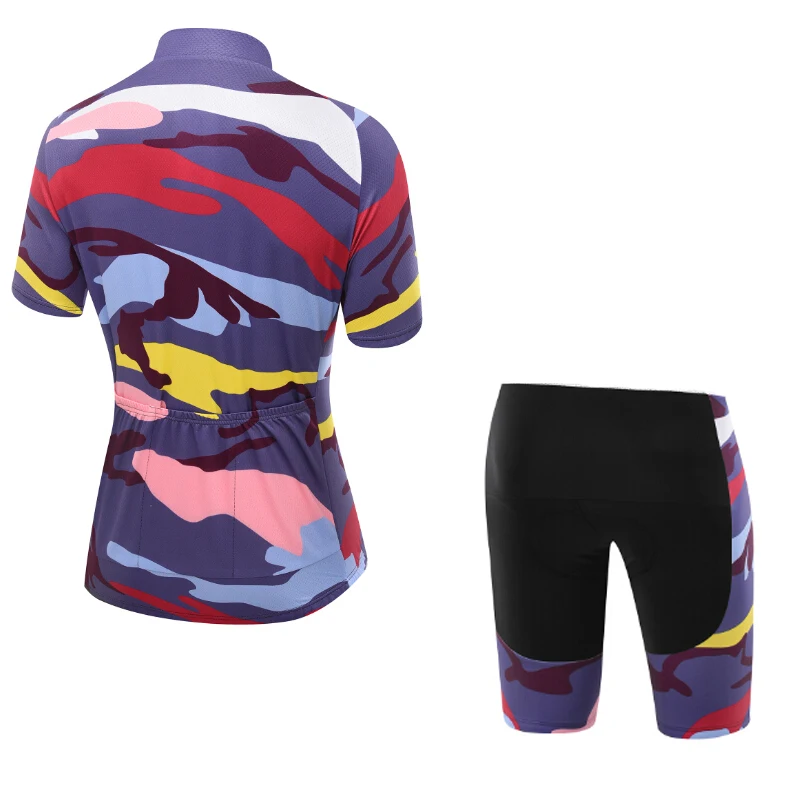 Женская камуфляжная майка HIRBGOD дышащая велосипедная рубашка с коротким рукавом