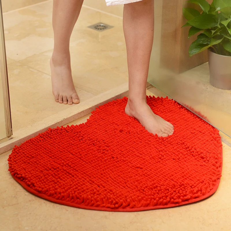

Heart Shape Bathroom Carpet Lovely Anti-Slip Floor Mat For Toilet Non-slip Rug For Decor Bathroom Carpet Mat alfombra tapis bain