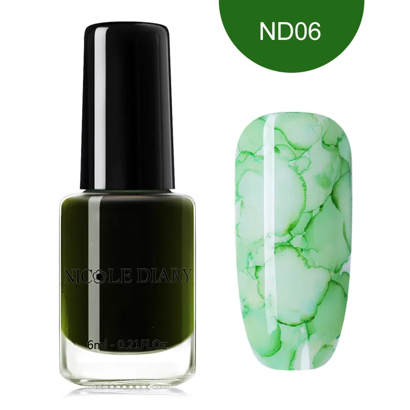 6ml ND06 NICOLE DIARY 15 мл Лак для ногтей Цветущий гель для ногтей акварельные чернила эффект дыма смазывание пузырь лак для творчества Маникюр украшения - Цвет: 6ml ND06