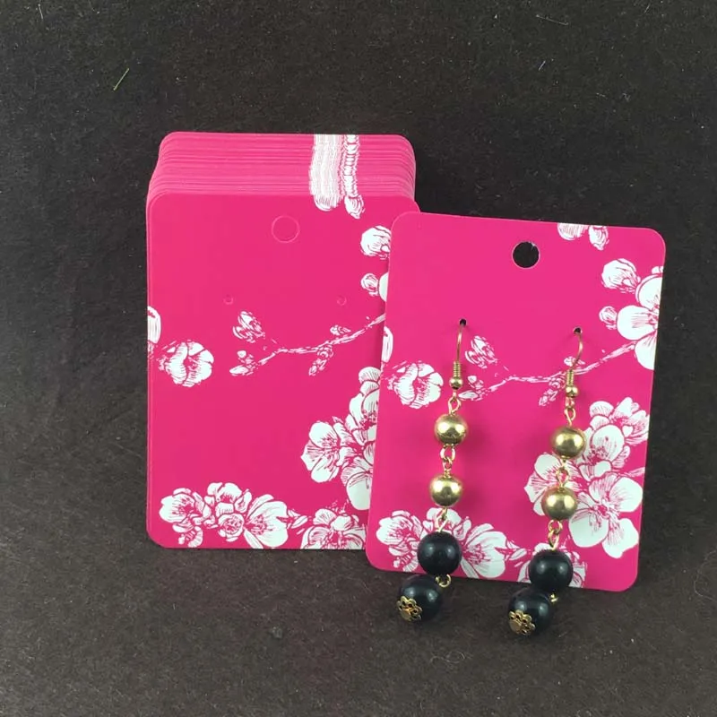 100 шт. бумажные витрины для сережек с цветочным принтом | Украшения и аксессуары