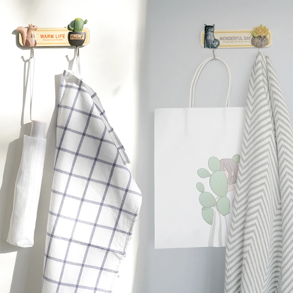 Деревянный декоративный крючок настенный милый животный крюк для мяса/сильный