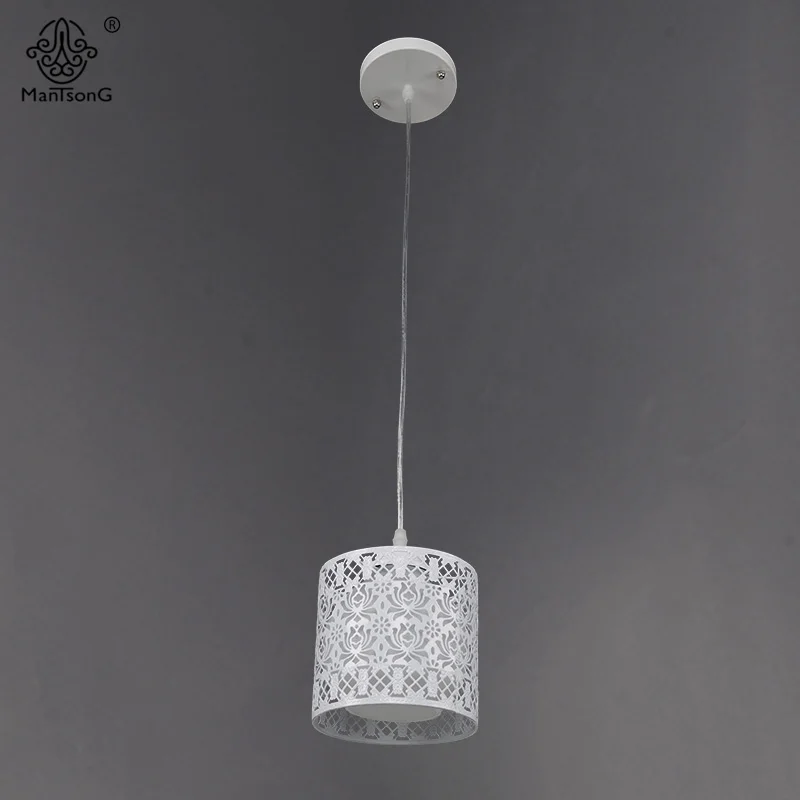 Белый современный светильник подвесной столовая Железный полый цветок