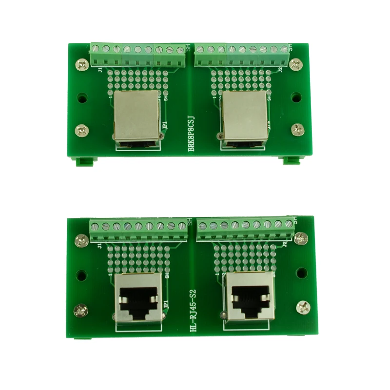 Коммутационная плата RJ45 с 2 разъемами и 2*8 контактами клеммные колодки монтажной