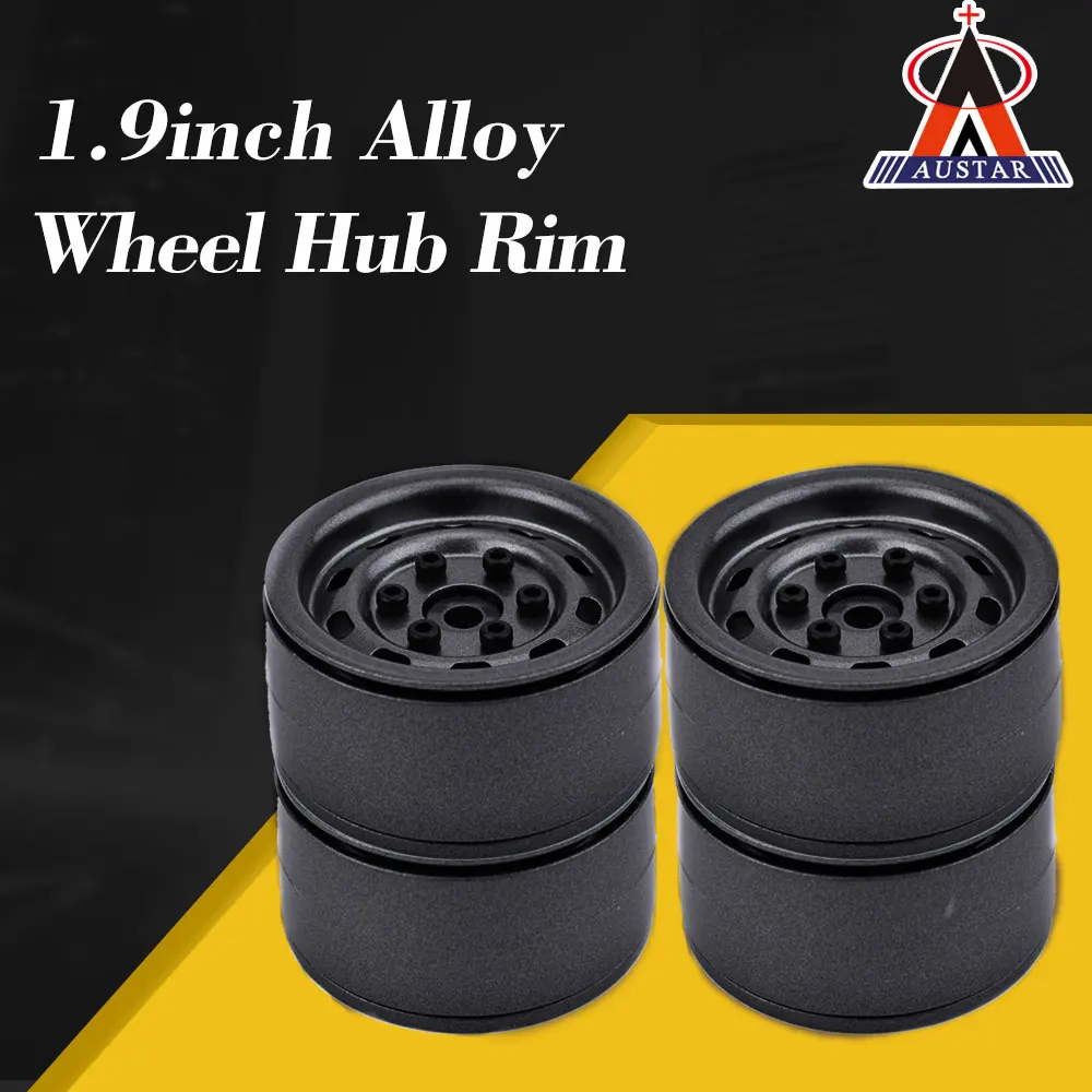 

4PCS AX-618GL 1.9inch Gray Beadlock Aluminum Wheel Metal Rim for 1/10 Axial SCX10 4WD TRX-4 D90 RC Rock Crawler