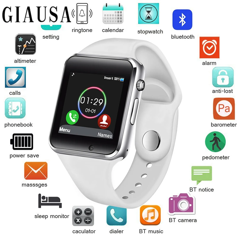 Бесплатная доставка 2019 наручные часы Bluetooth Смарт Спорт Шагомер с sim камерой для