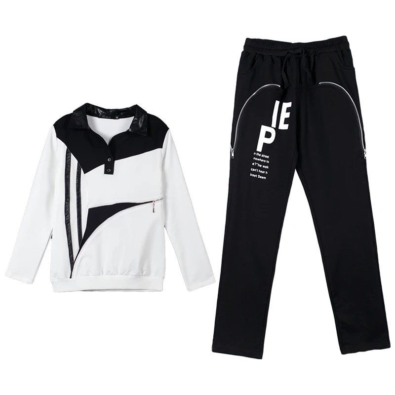 Spring Fashion 2 Piece Set Women Sport Tracksuit Letter Print Long Sleeve Sweatshirts+Pants Female Outfits Streetwear