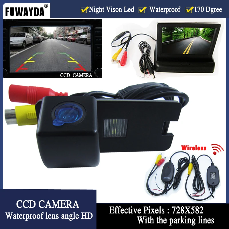 

FUWAYDA Wireless ColorCar Rear View Camera for Holden Commodore Holden/Commodore VY VZ VE1 with 4.3Inch foldable LCD TFT Monitor