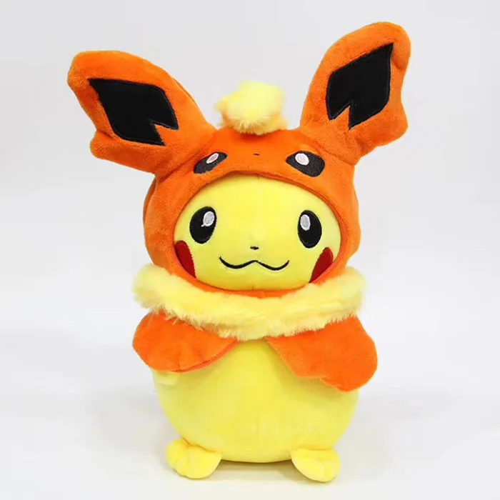 Карманные животные Пикачу Косплей Eevee Sylveon Jolteon Vaporeon плюшевые мягкие куклы с плащом Cos Пикачу игрушка детский подарок sa74 - Цвет: j