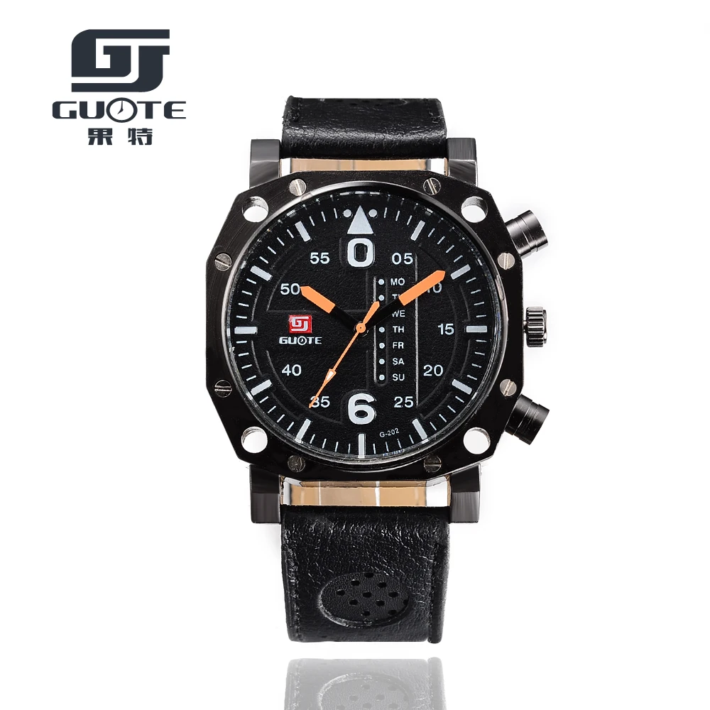Новинка Лидер продаж guote Роскошные повседневные мужские часы Аналоговые военные