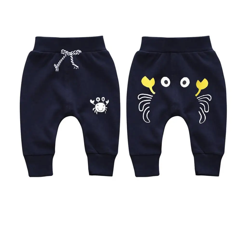 Crab Blue Детские штаны для маленьких мальчиков и девочек детские шаровары с рисунком краба брюки на лето, весну и осень длинные спортивные штаны Одежда для От 1 до 4 лет - Цвет: Crab Blue