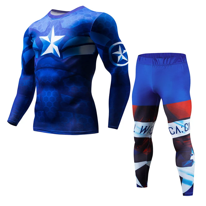 MMA rashguard Herren fitness Multifunktion футболка Anzug 3D Druck Herrenhose schnell trocknendes Rashgard T Shir|Беговые