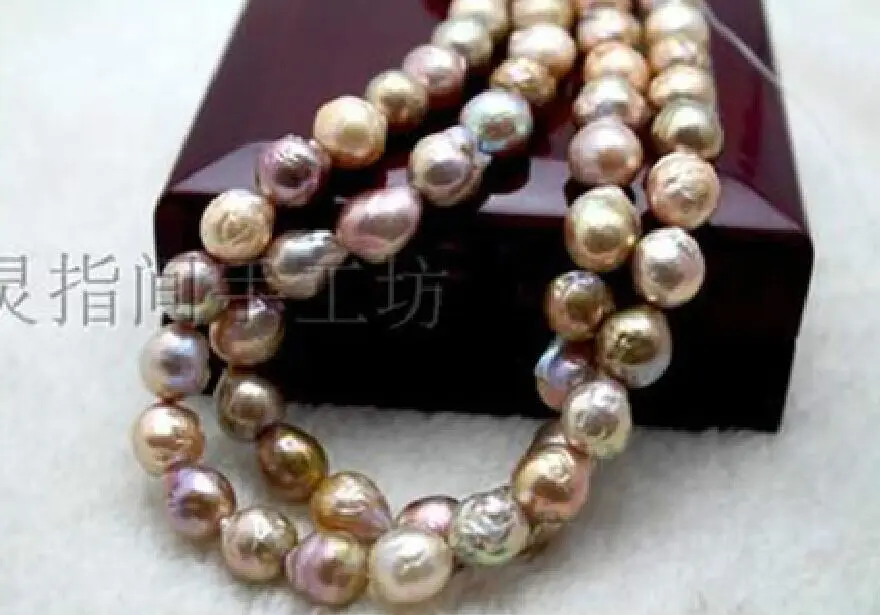 19&quot Huge12-15mm natural south sea genuine gold lavender multic pearl necklace nt8 (0926) | Украшения и аксессуары