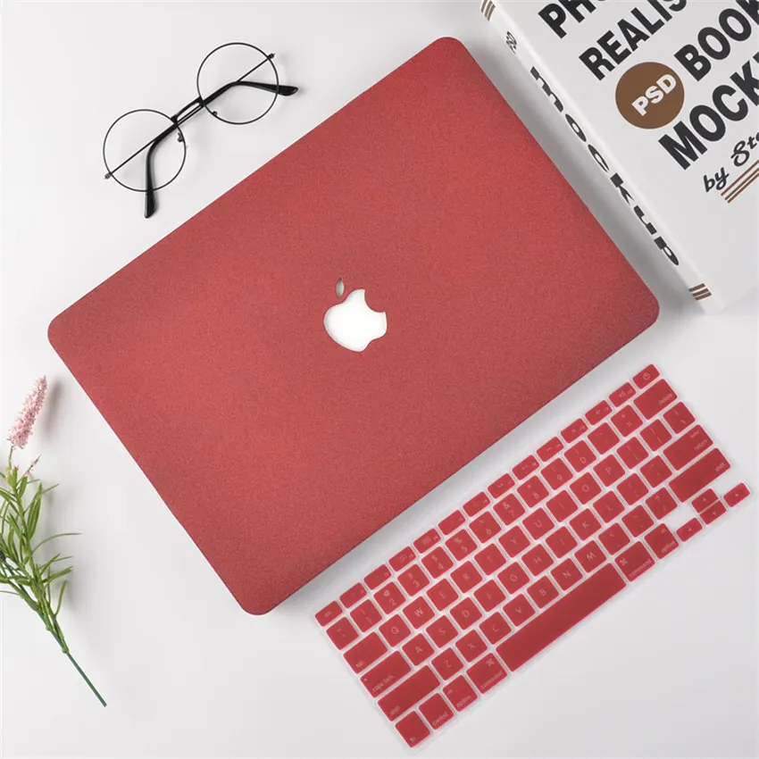 Защитный чехол для ноутбука Macbook Pro Air 13/13 образования легкой пены. 3/15 дюймов защитный Матовый Жесткий Пластик чехол+ клавиатура для ноутбука Mac Тетрадь крышка - Цвет: Red