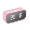 Pink Цифровой Будильник Bluetooth 5,0 стерео динамик светодиодный зеркало AUX tf музыкальный проигрыватель L516 - Цвет: Pink