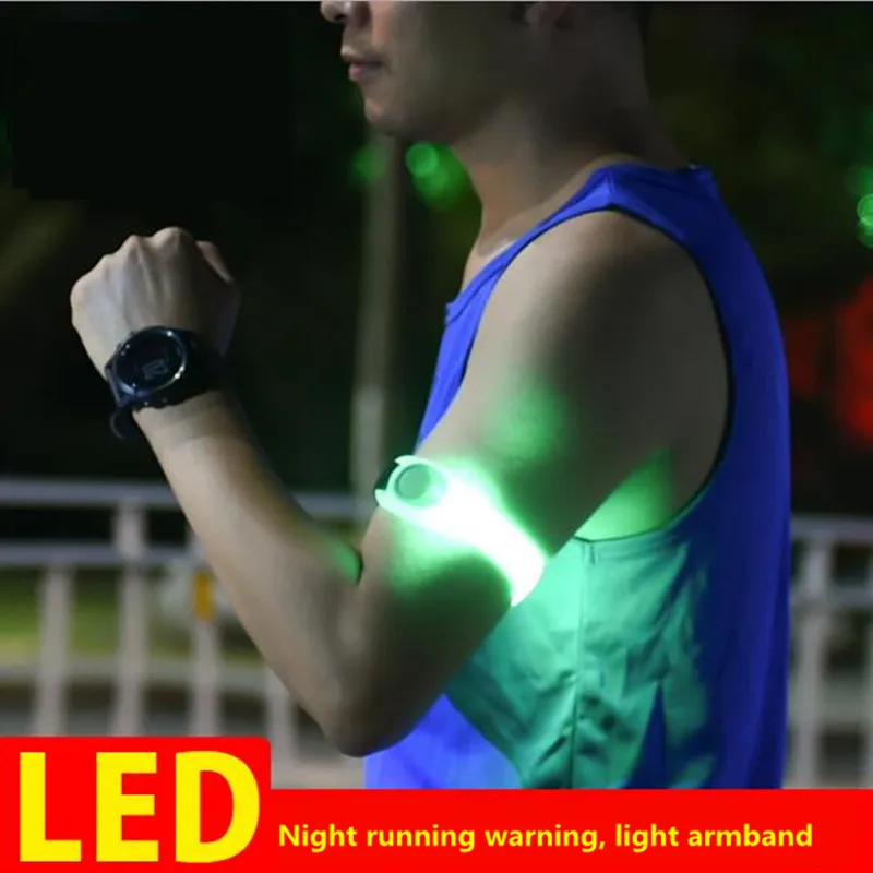 Glowing running arm with led sport bracelet night riding safety light leggings wristband reflective equipment | Спорт и развлечения