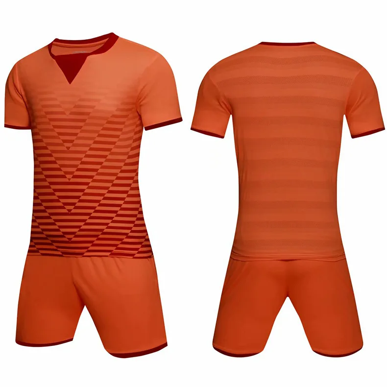 LIKYD-S070101 orange Тренировочный костюм для футбола мужской чёрный Футбольный Тренировочный Набор дышащие полосатые футбольные майки комплекты Униформа спортивная одежда с принтом - Цвет: LIKYD-S070101 orange