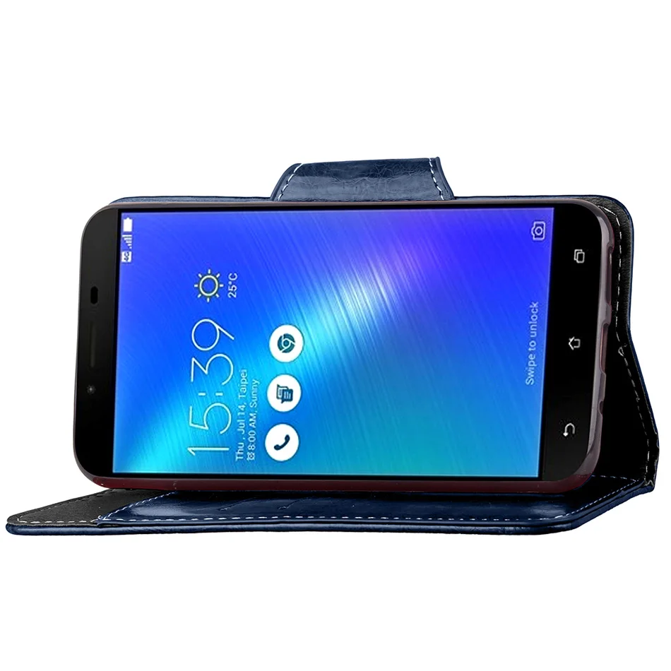 Кожаный чехол-кошелек в стиле ретро для Asus ZenFone 3 Max ZC553KL, откидная крышка, деловой мобильный чехол для телефона для Asus Zenfone 3 Laser ZC551KL