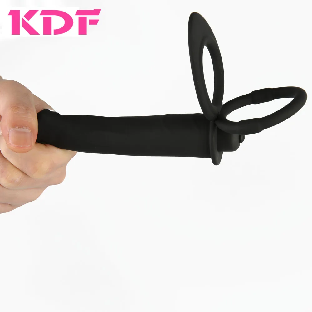 Вибратор для мужчин двойной страпон анальный дилдо вибрирующее кольцо полового