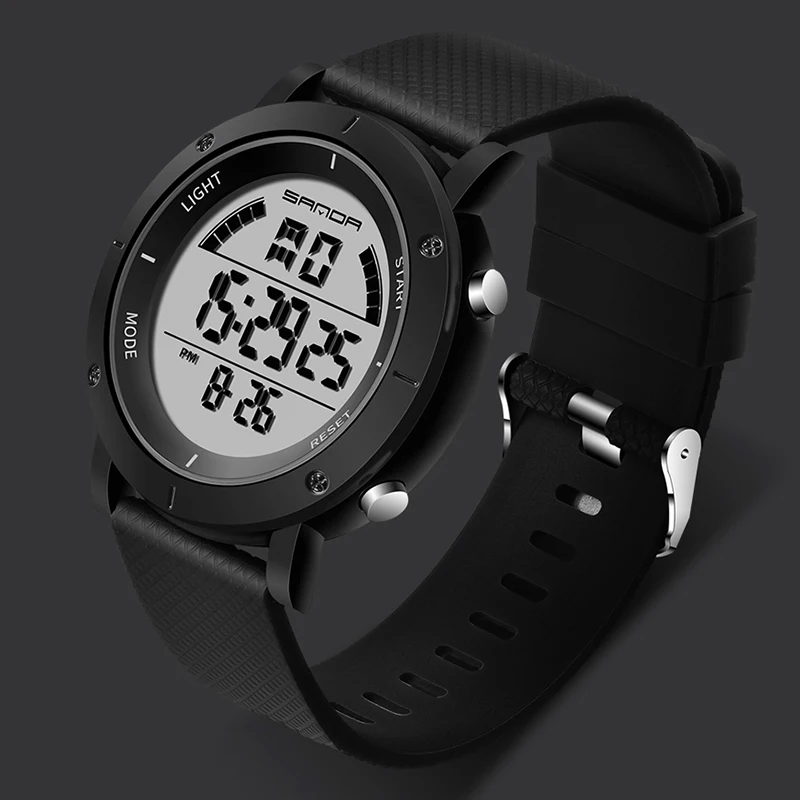2019 SANDA корпус из нержавеющей стали мужские цифровые часы лучший бренд класса люкс