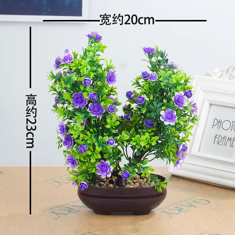 Purple Искусственные пластиковые цветы, искусственные растения, цветы для свадьбы, домашнего декора, садовые искусственные растения, ненастоящие пластиковые травы, растения, дерево - Цвет: Purple