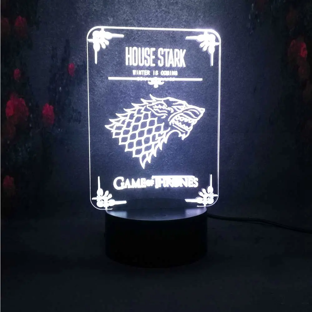 Горячая Игра престолов из фильма Белый Волк мультфильм 3D RGB Зарядка Настольная