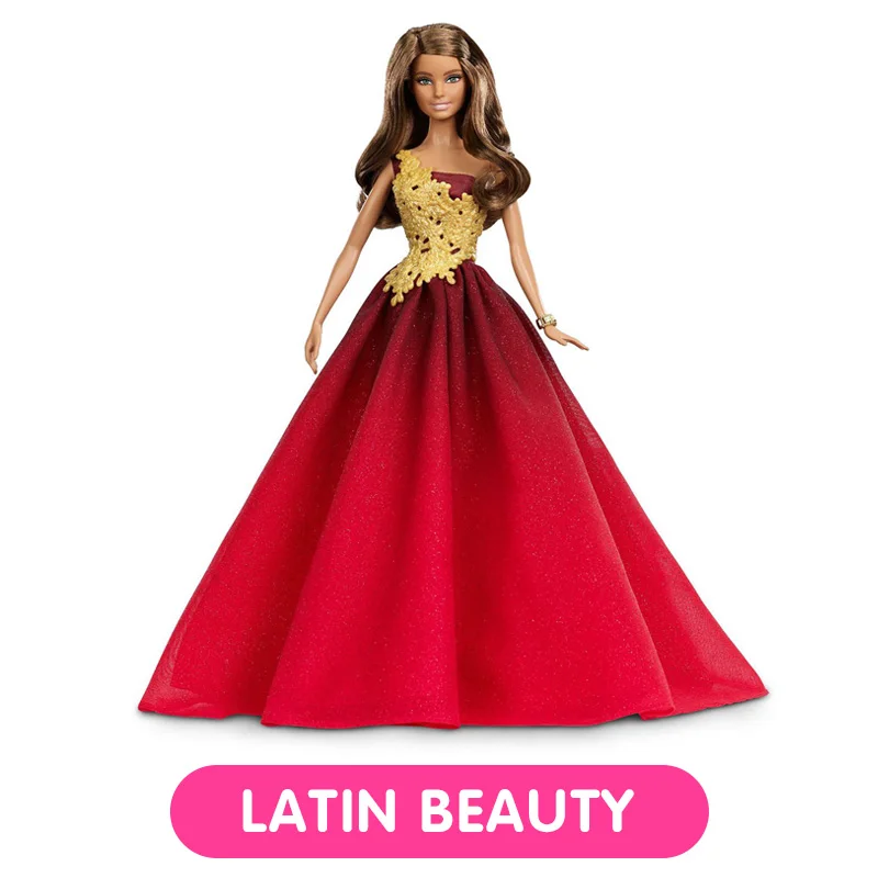 Latin beauty Подлинный Топ бренд Барби праздничные куклы для девочек принцесса Рождество День рождения Игрушки для девочек оригинальные куклы Барби - Цвет: Latin beauty