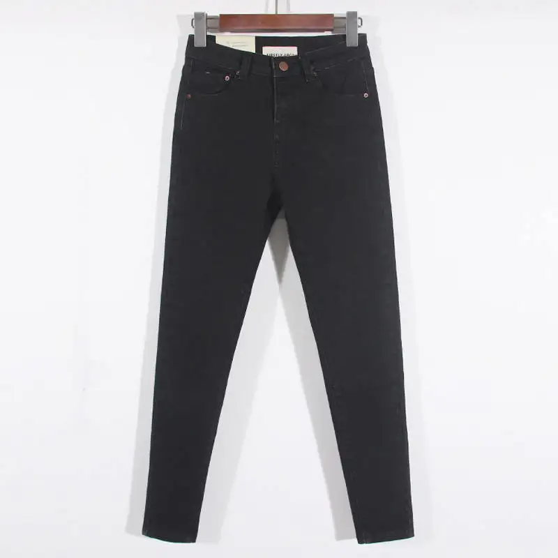 black grey style 3 Повседневные женские Стрейчевые джинсы с высокой талией, потертые узкие джинсы, женские длинные узкие брюки, женские джинсы, C5566 - Цвет: black grey style 3