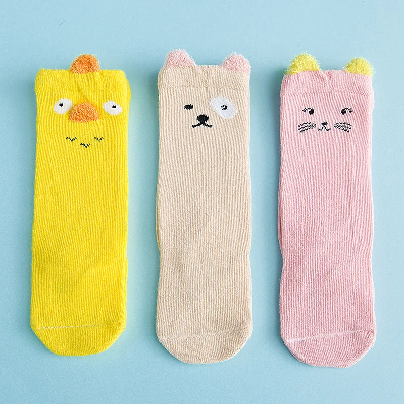 3 пары детских носков для новорожденных милые хлопковые носки до колена с героями