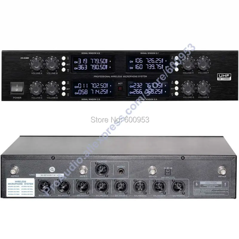 

Pro 400 frequency adjustable UHF Wireless Microphones System 8 bodypacks with 8 Beige Omnidirectional Microphone