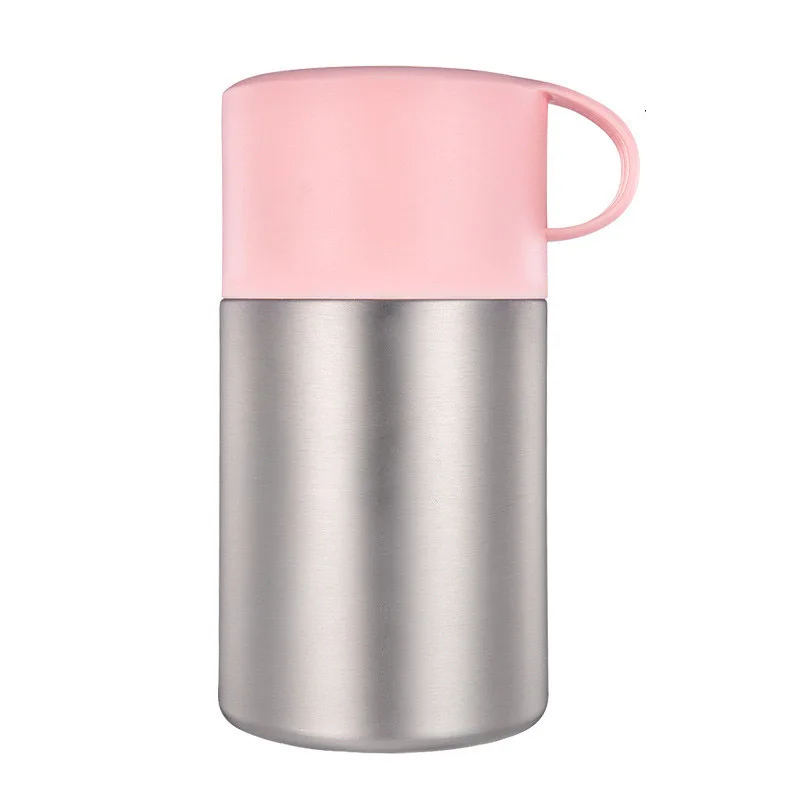 600ml stainless steel thermos food container inox folden spoon termos kid flask lunch box bento thermo outdoor insulate jar | Дом и сад