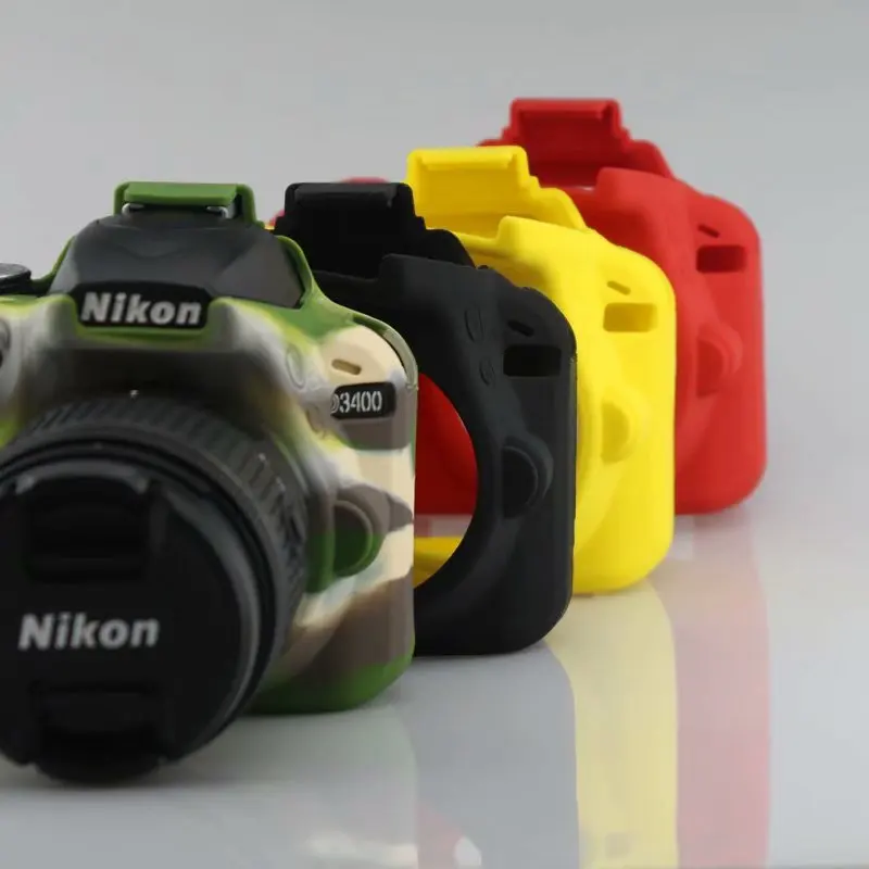 Силиконовый кожаный брони чехол Защита корпуса для Nikon D3400 корпус DSLR только