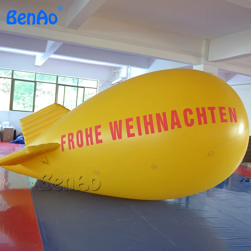 

AO124 BENAO Free shipping 4m Yellow Inflatable PVC Blimp / Airship / Airplane / Helium Balloon / Advertising inflatables