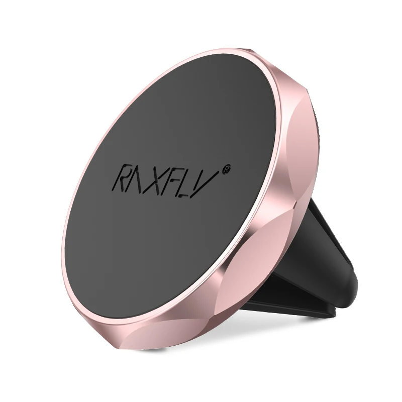 RAXFLY металлический держатель телефона для машины для iPhone 6 6 S Plus X XS Plus для samsung Galaxy S10 S10E S9 плюс автомобильный держатель телефона, устанавливаемое на вентиляционное отверстие в салоне автомобиля для Xiaomi для huawei - Цвет: Rose