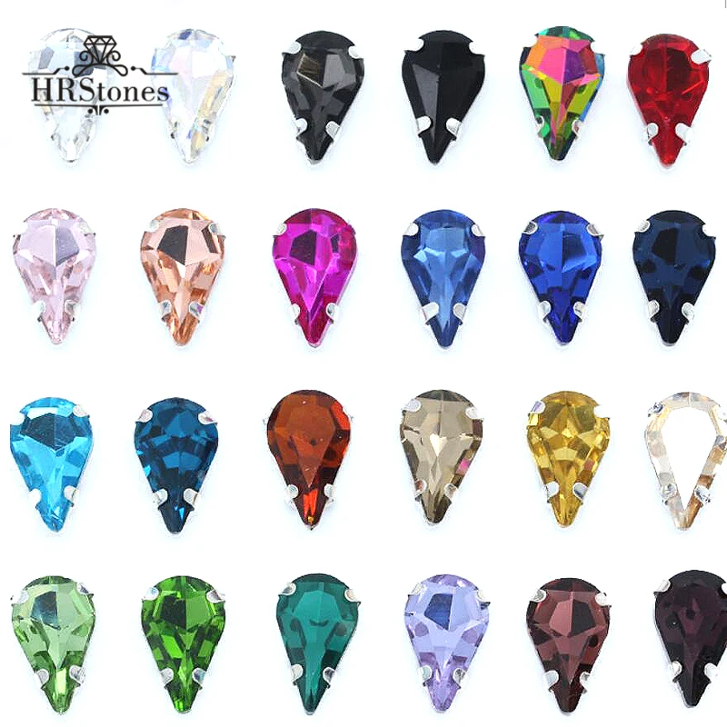 Точечный страз с когтями стразы кристаллы шитье на 8x13 мм капли воды вечерние