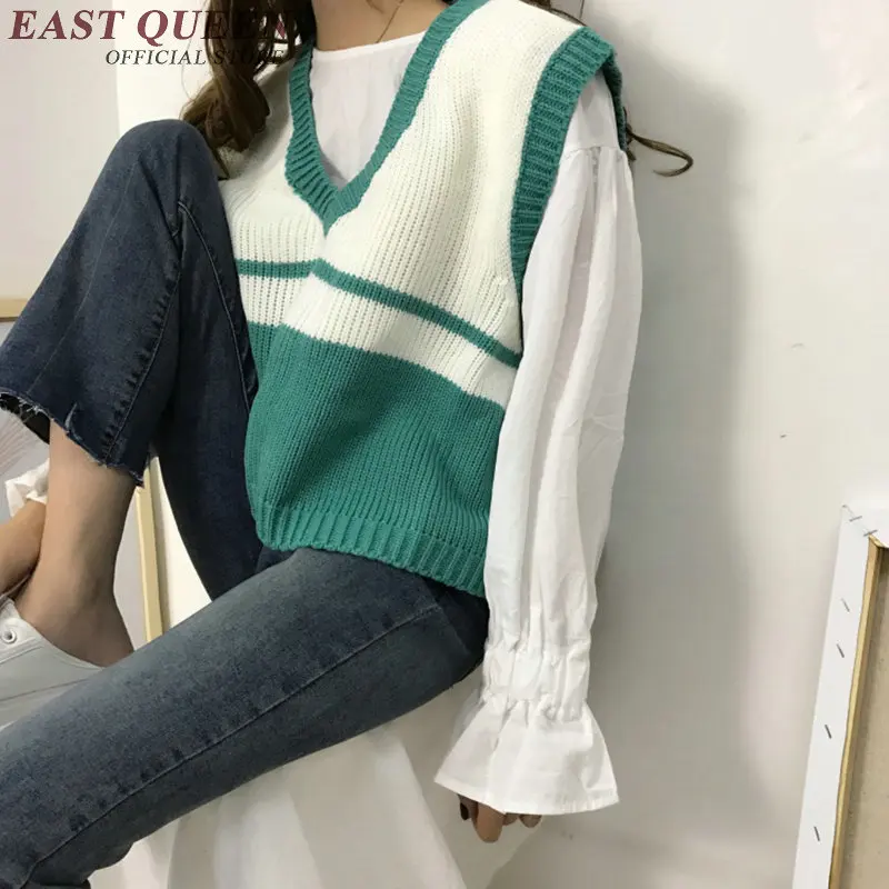 Женский жилет для подростков женщин вязаный без рукавов Veste Femme NN0885 Y | Женская