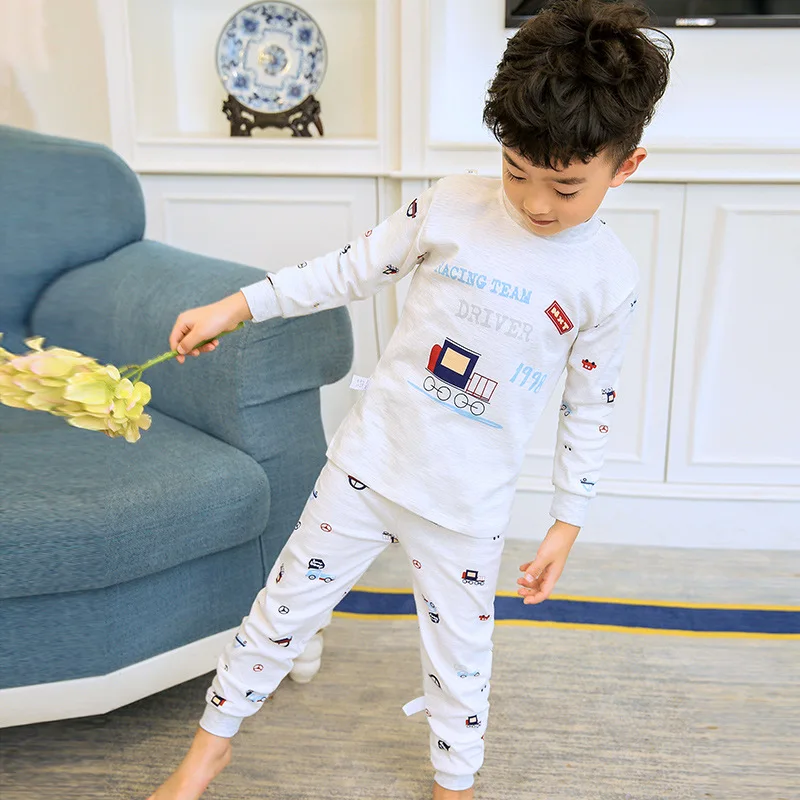 2018 г. детская одежда Нижнее белье для девочек и мальчиков с длинными рукавами