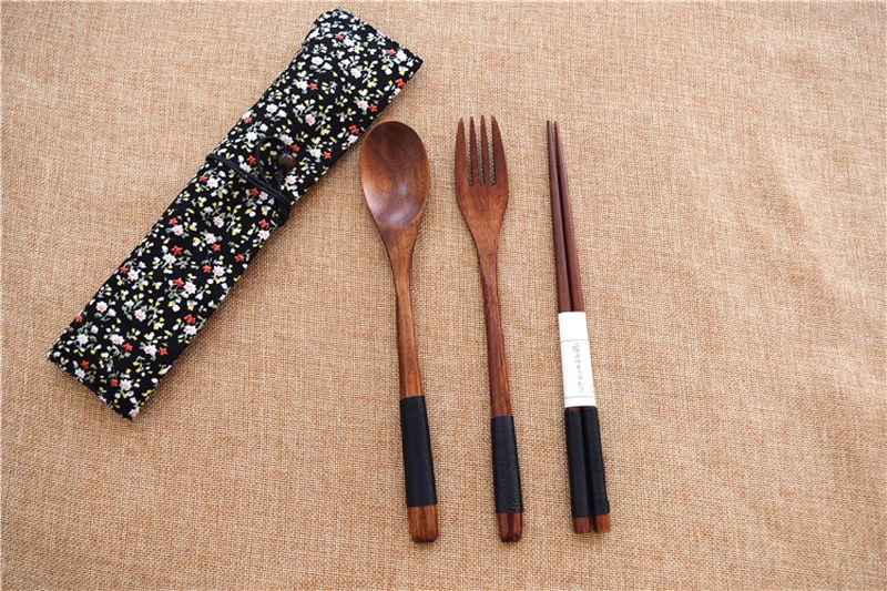 Tofok 3pcs Spoon Fork Chopstick Dinnerware Set Cutlery Wrapped Wire Handmade Tableware Chinese Japanese Kitchen Accessories Gift