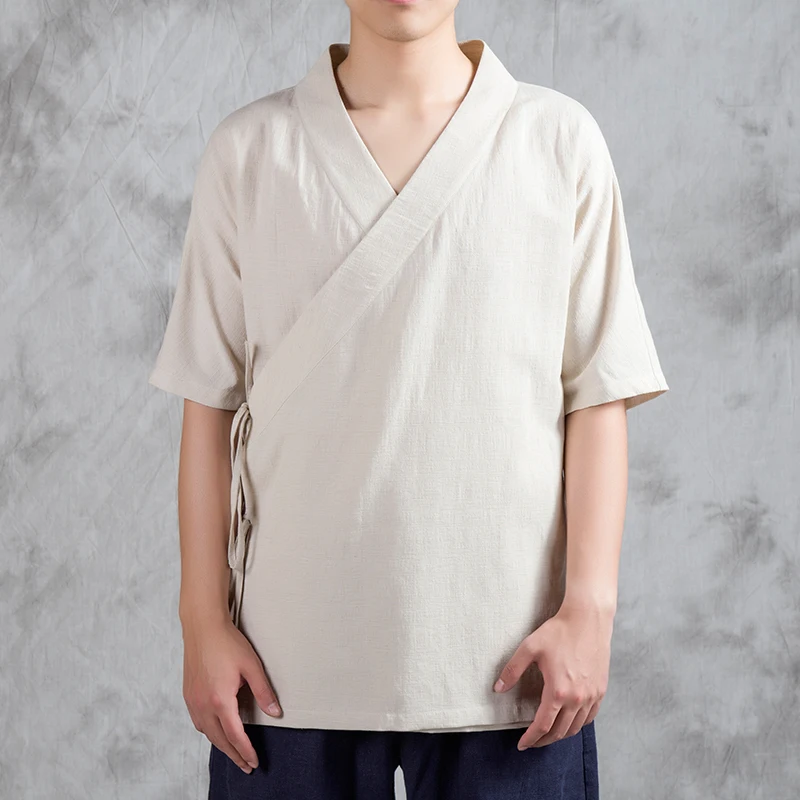 Размер M 4XL Мужская Высококачественная хлопковая льняная Повседневная Свободная