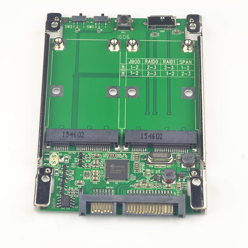 MSATA SATA адаптер mSATA к USB 3 0 конвертер 2 порта SSD 5 ''SATA Raid карта адаптер|raid controller