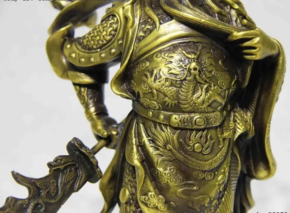 Статуэтка китайского национального героя из латуни медного дракона Гуань Гонг