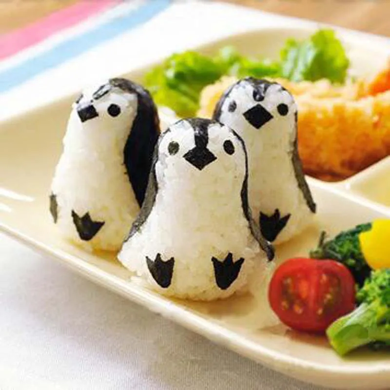 Горячая 1 Набор милый пингвин форма Суши производитель нори удар набор