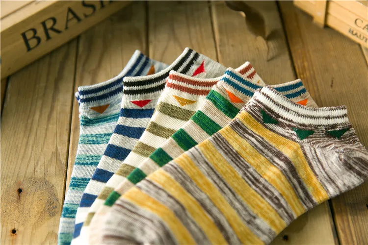 10 шт. = 5 пар мужские хлопковые носки в полоску | Мужская одежда