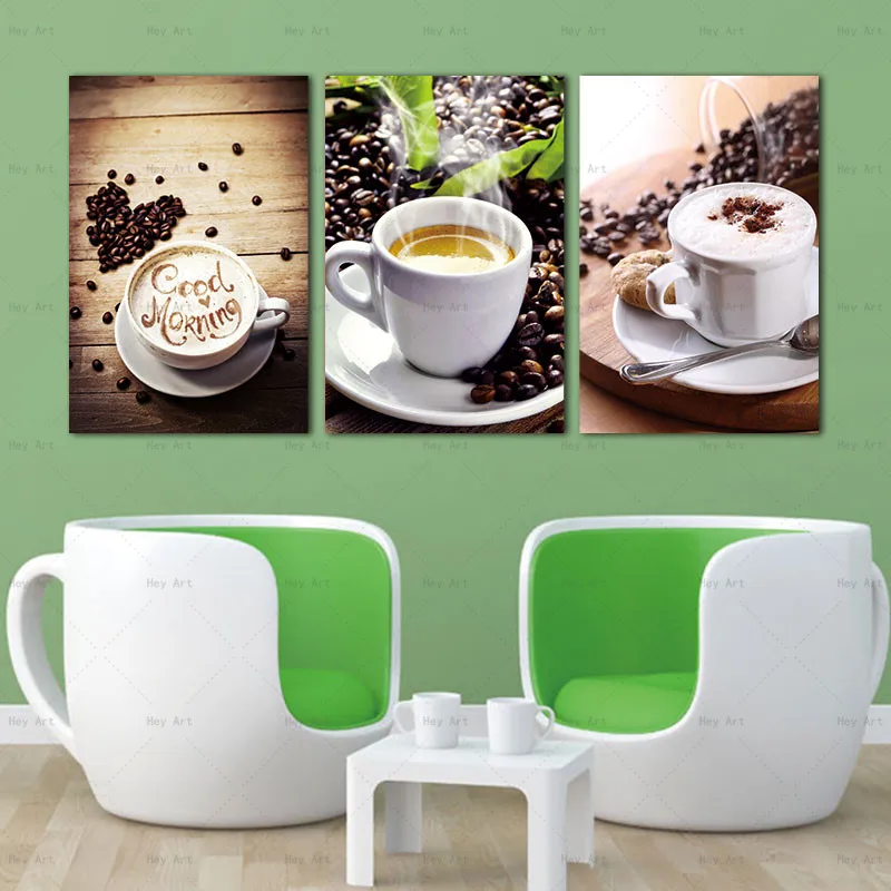 Бескаркасная Картина на холсте декоративные фотографии печать 3 шт. кофе