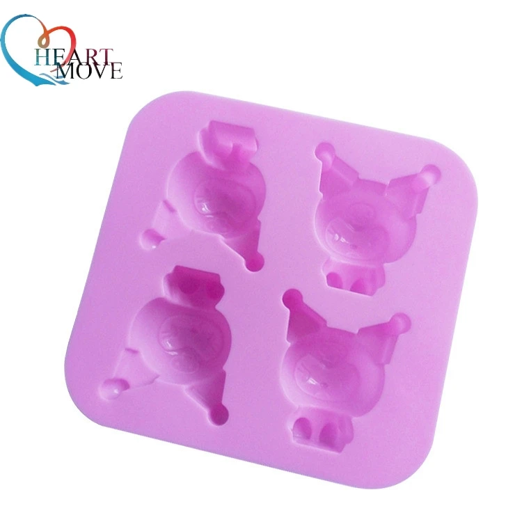 

HEARTMOVE Cake Design Cartoon Series 4 Cavity kuromi mini Cake Silicone Bakeware Cake Decorating Silicone Nonstick Mould 9537