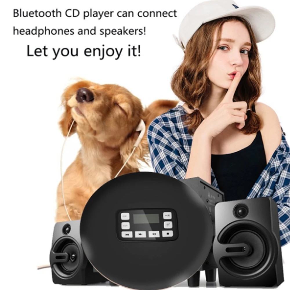 HOTT 711T Bluetooth портативный CD-плеер с перезаряжаемой батареей светодиодный дисплей, персональный CD walkman, чтобы наслаждаться музыкой и аудиокнигой
