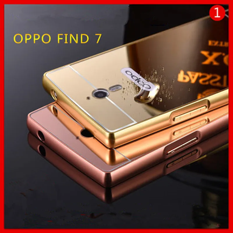 Лидер продаж чехол для OPPO Find 7 роскошный зеркальный металлический алюминий +