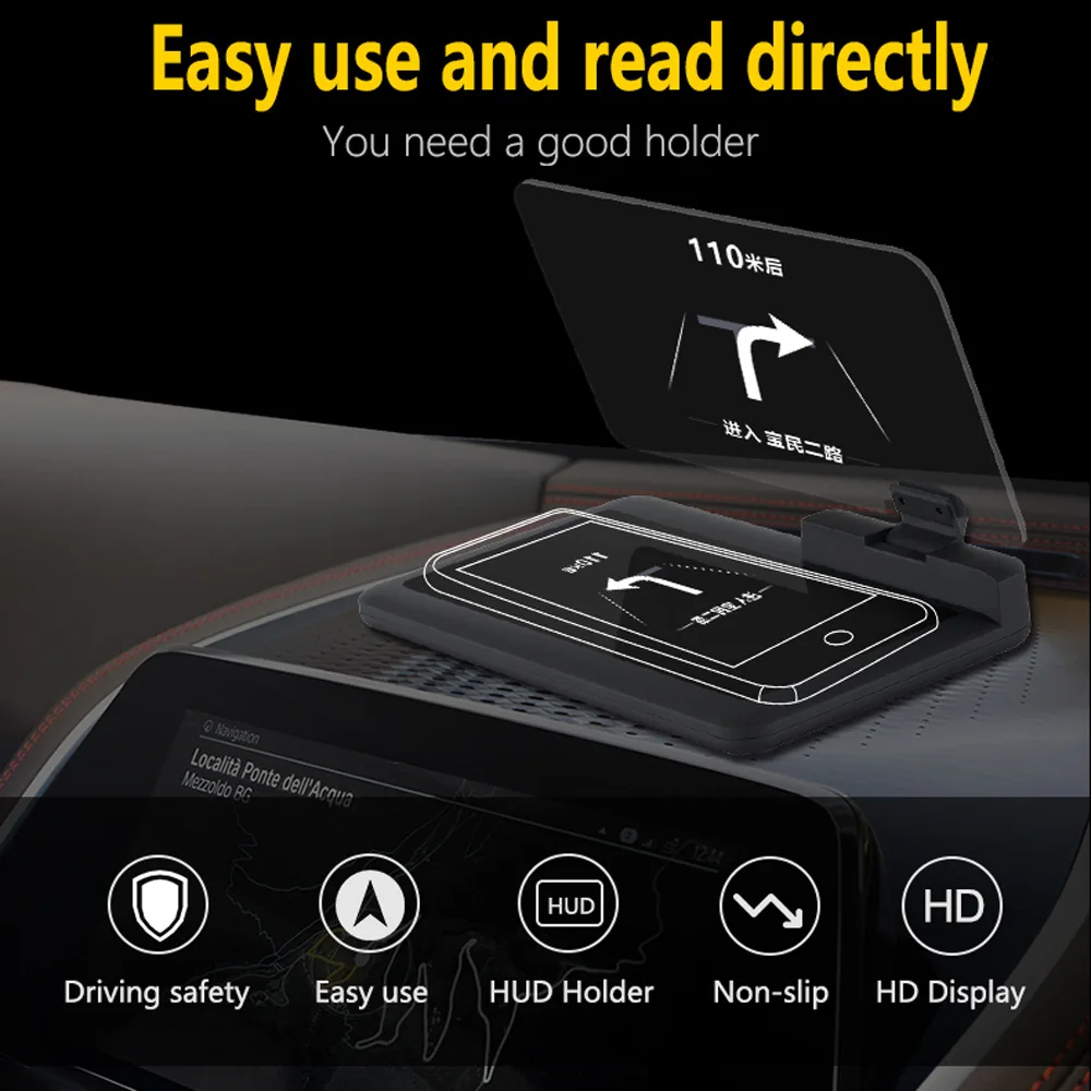 H6 6 ''автомобильный держатель HUD Дисплей проектор кронштейн для gps навигации