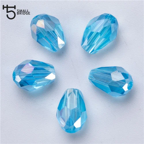 lake blue AB 6 8 мм Австрийские каплевидные Кристальные бусы для самостоятельного изготовления ювелирных изделий серьги ожерелье Ab Цвет Стеклянные Бусины бриолет Z813 - Цвет: lake blue AB