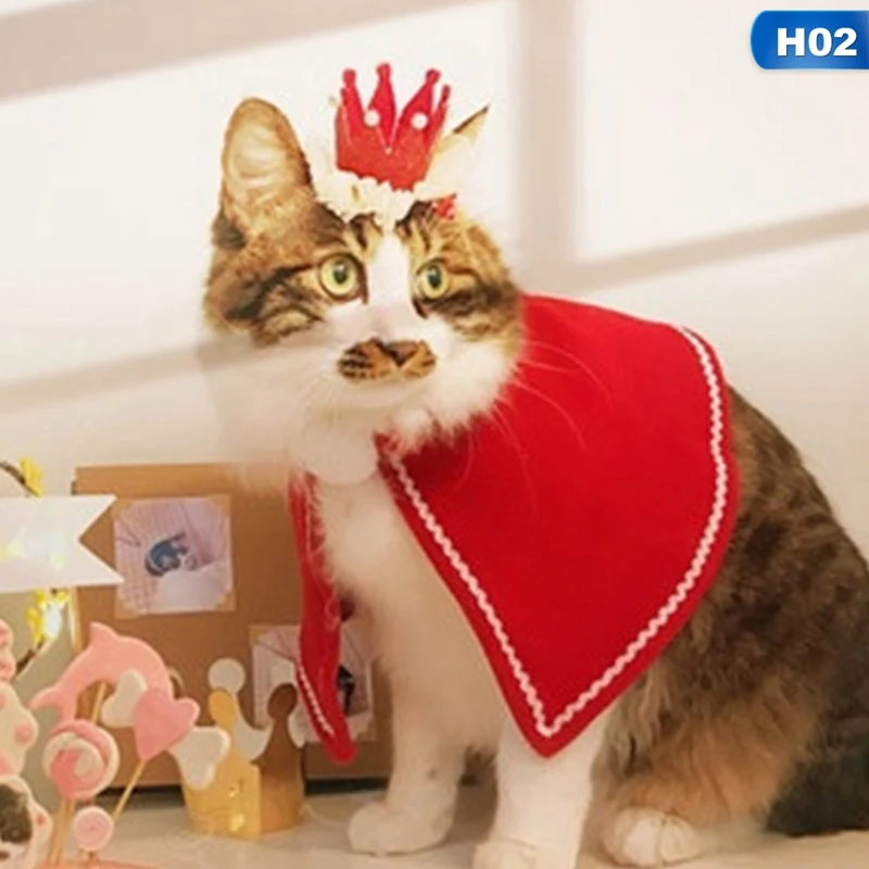 H02 Одежда для собак и кошек костюм на Хэллоуин бейсболка с кошкой шарф костюм платье-плащ новогодний костюм плащ для домашних животных Рождественская одежда Mascotas - Цвет: H02